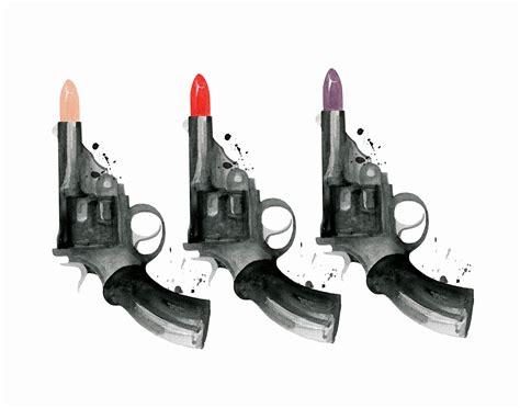 Row Of Guns With Lipstick Bullets Stock Images