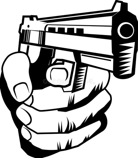 Hand With Pistol Stock Vector Illustration Of Pistol