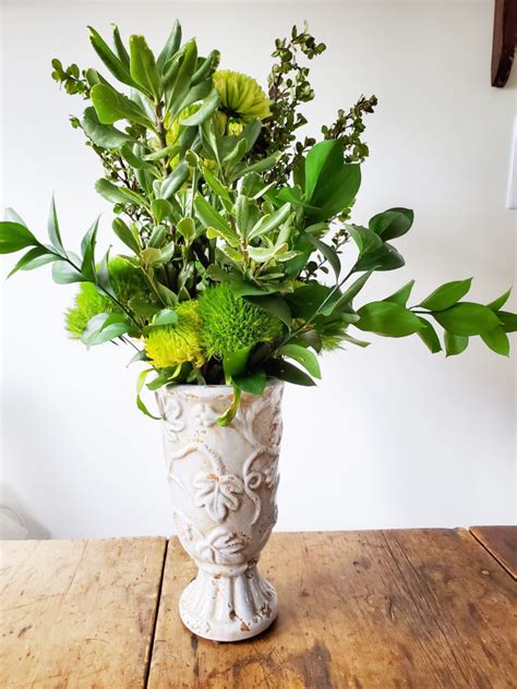 How To Assemble A Vibrant Green Flower Arrangement Or Centerpiece