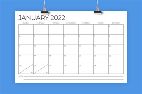 11 X 17 Inch Modern 2022 Calendar Graphic By Running With Foxes