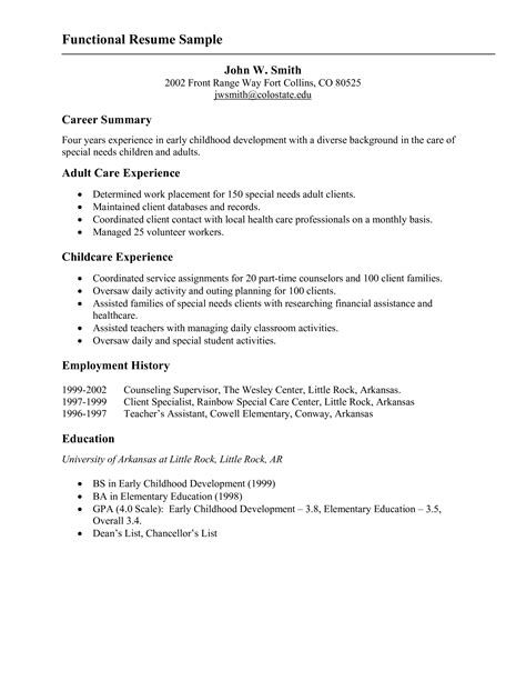 Functional Resume Example Templates At