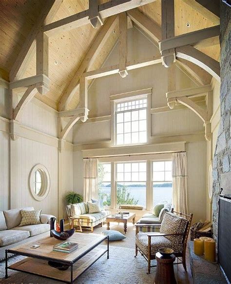 Your ceiling might be the last think you think about when decorating, but the design can actually totally change a room. Home Decor Ideas: Vaulted ceilings, beams in open space ...