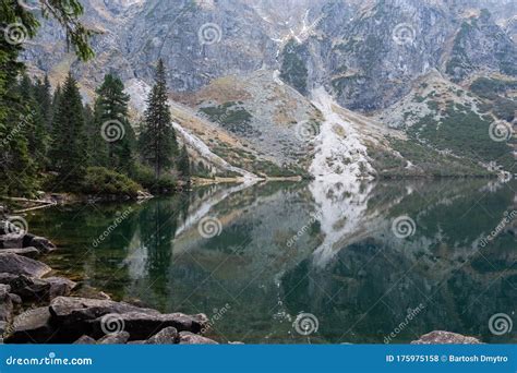 Mountain Lake Morskie Oko In Tatra Mountains Poland Stock Photo