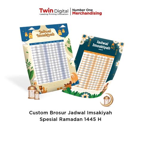 Jual Twindigital Brosur Jadwal Imsakiyah Ramadan 1445 H Ukuran Jumbo