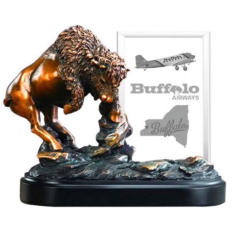 Bronze Buffalo Engraved Glass Frame Etched Memory