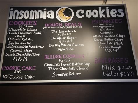 Insomnia Cookies Menu Jet Lag Sleep Anxiety And Insomnia Therapy