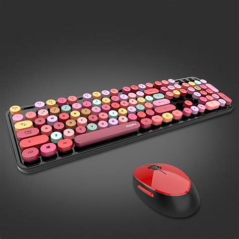 Mofii Sweet Keyboard Mouse Combo Mixed Color 24g Wireless Keyboard