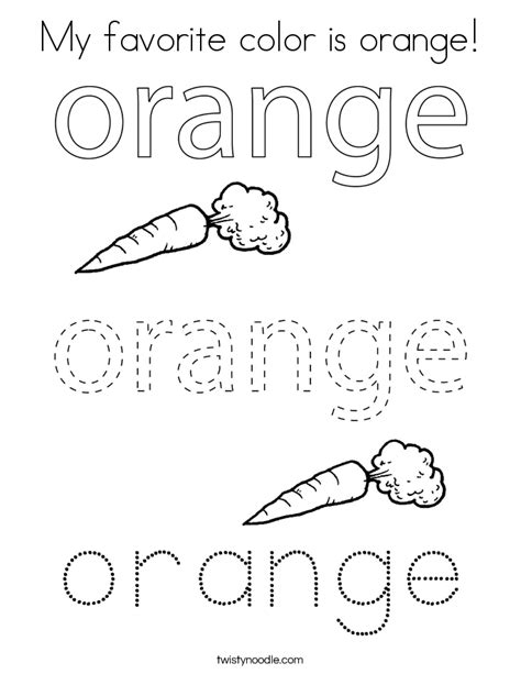 My Favorite Color Is Orange Coloring Page Twisty Noodle