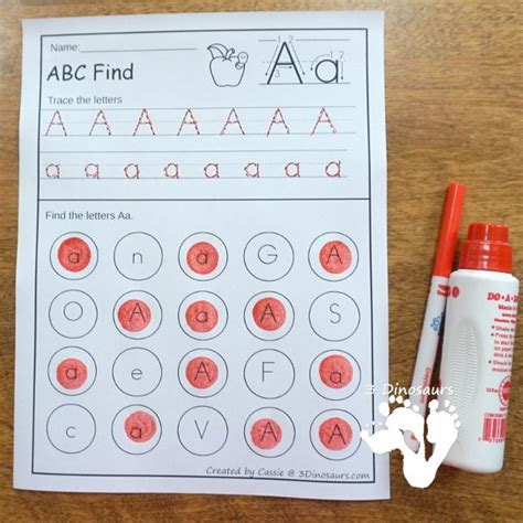 Abc Letter Find Printable For The Whole Alphabet 3 Dinosaurs Free