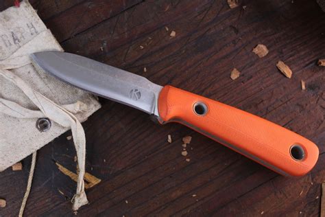 Dan Koster Wss Neck Knife 3” Fixed Blade Orange G10 Cpm 3v