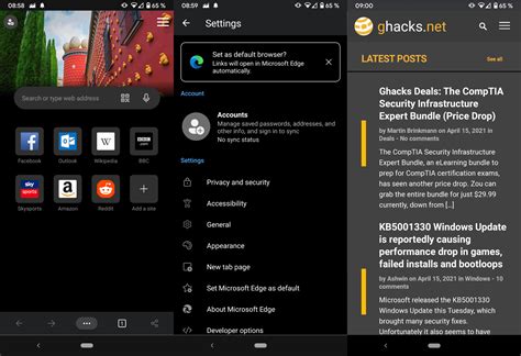 Microsoft Edge For Android Released As A Preview Ghacks Tech News