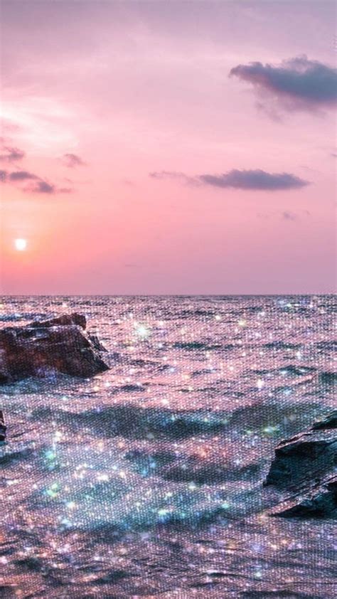 Sea Glitter Effect Glitter Phone Wallpaper Ocean Wallpaper Cute