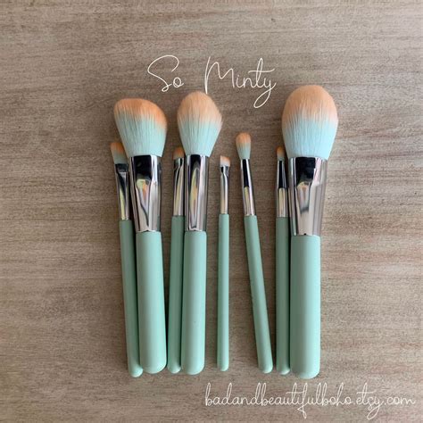 Minty Green Makeup Brushes Mint Brush Powder Applicator Etsy