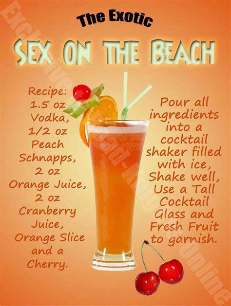 Sex On The Beach Cocktail Recipe Cafe Pub Hotel Wine Bar