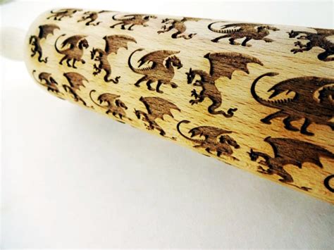 Dragons Pattern Embossing Rolling Pin Engraved Rolling Pin Etsy