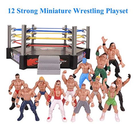 Mini Wrestling Figure Playset Wrestling Toys12 Little Wrestlers