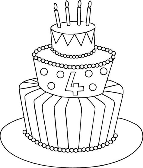 This cake coloring page can be used by kindergarten, preschoolers and 1st graders. 32+ Awesome Image of Birthday Cake Drawing ...