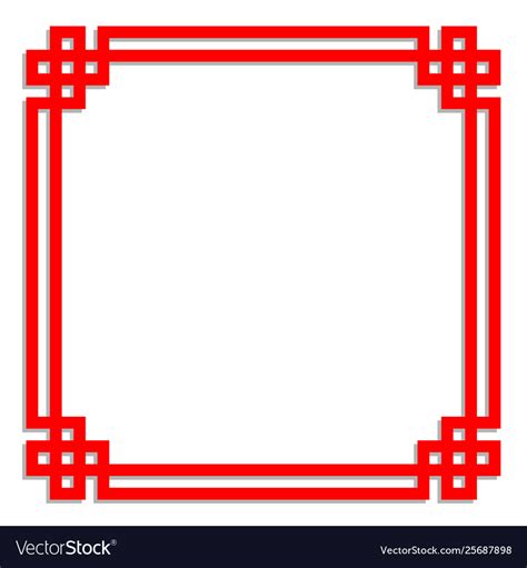 Chinese Border Frame Red Art Royalty Free Vector Image