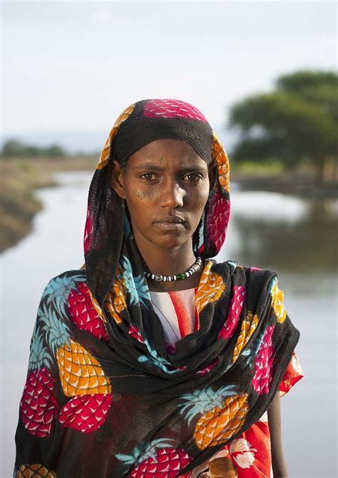 Afar Tribe Woman With Scarifications On Her Face Assaita Afar