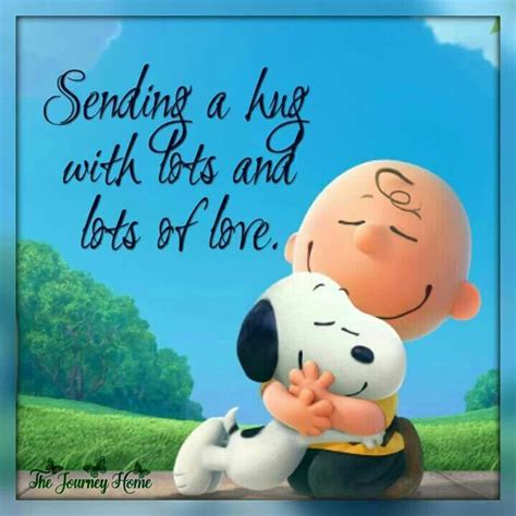 Sending A Hug With Lots And Lots Of Love Snoopy Quotes Good Night Hug Sending Hugs