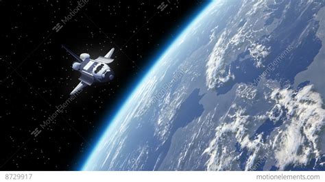 Space Shuttle Orbiting Earth Stock Animation 8729917