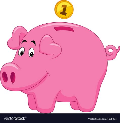 Piggy Bank Cartoon Royalty Free Vector Image Vectorstock