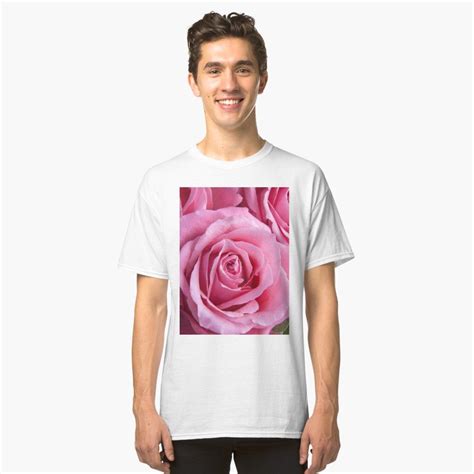 Pink Rose Classic T Shirt By Newburyboutique Pink Rose Classic T