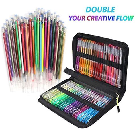 Zscm 120 Pack Glitter Gel Pens Set 60 Colored With Colorful Refills For