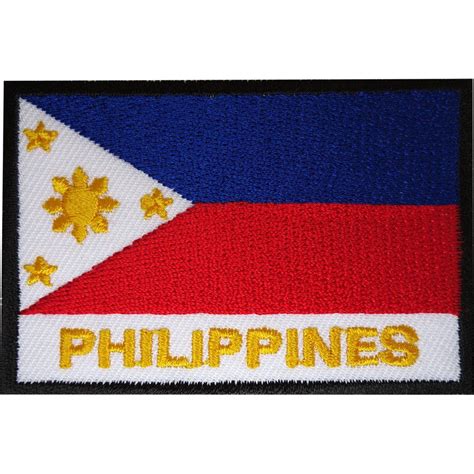 Philippines Flag Patch Embroidered Iron Sew On Clothes Filipino Badge