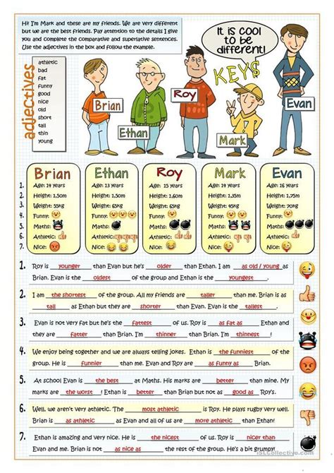 Its Cool To Be Different Comparative Worksheet Free Esl Printable