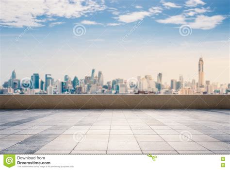 Roof Top Balcony With Cityscape Background Stock Photo Image Of Home