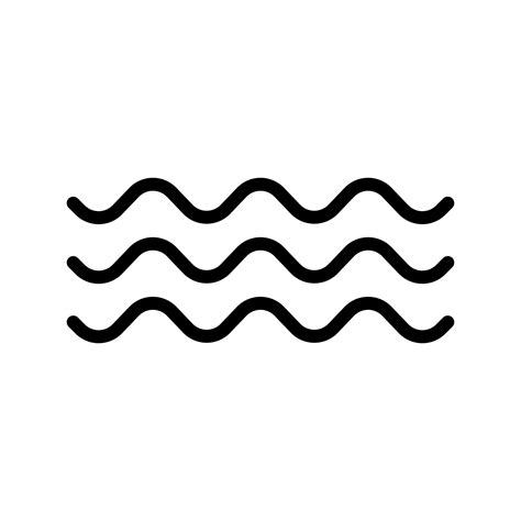 Wave Icon In Line Style Design Isolated On White Background Water