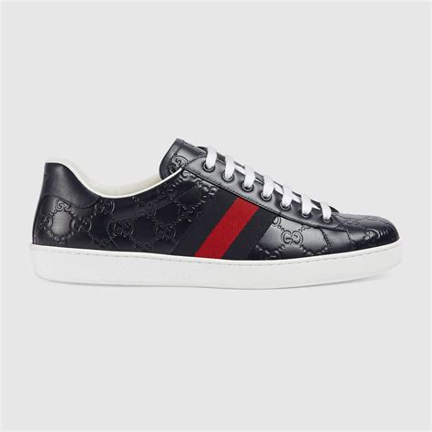Gucci Ace Signature Low Top Sneaker In Blue For Men Lyst