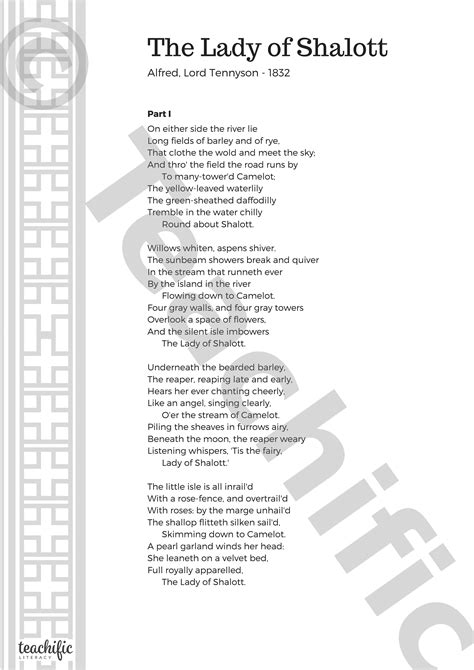 The Lady Of Shalott Poem