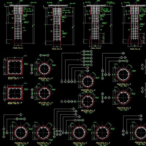 Details Of Piles Dwg Detail For Autocad • Designs Cad