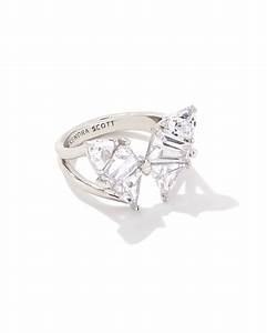 Blair Silver Butterfly Ring In White Crystal Kendra Scott