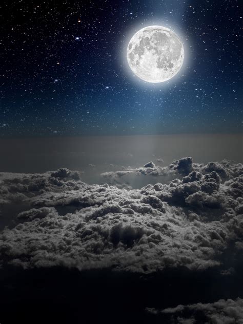 Full Moon Above Clouds Soul Bridging