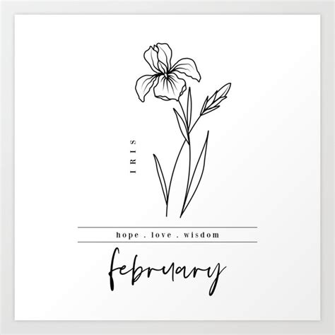 February Birth Flower Iris Art Print By Jande Summer Society6