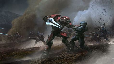 Hd Wallpaper The Fall Of Reach Future Spartans Elites Halo Reach