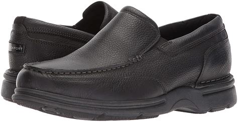 Rockport Mens Shoes Eureka Plus Slip On Leather Closed Toe Black