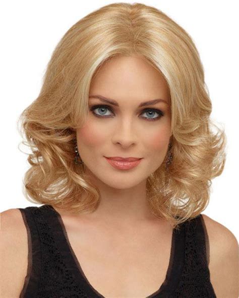 Feshfen Brown Blonde Highlights Curly Wave Medium Long