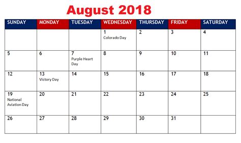 Pin On August 2018 Printable Calendar