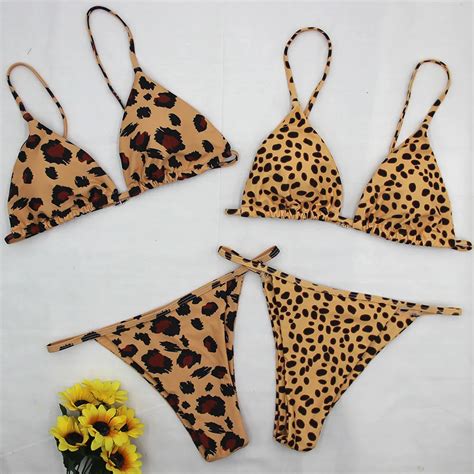 Venus Vacation 2018 Leopard Print Bikini Bandage Sexy Women Swimwear