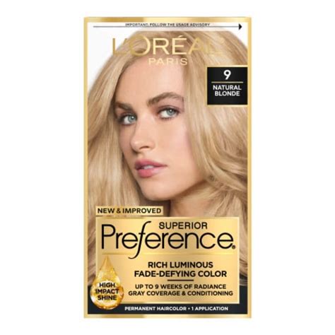 L Oreal Paris Superior Preference 9 Natural Blonde Permanent Hair Color 1 0 Ct Metro Market