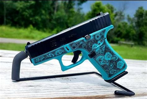 Glock 43x Custom Engraved Tiffany And Paisley Handgun 9mm Luger 10rd