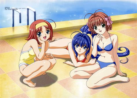 Wallpaper Illustration Anime Girls Artwork Cartoon Cleavage Swimming Pool Kimi Ga Nozomu
