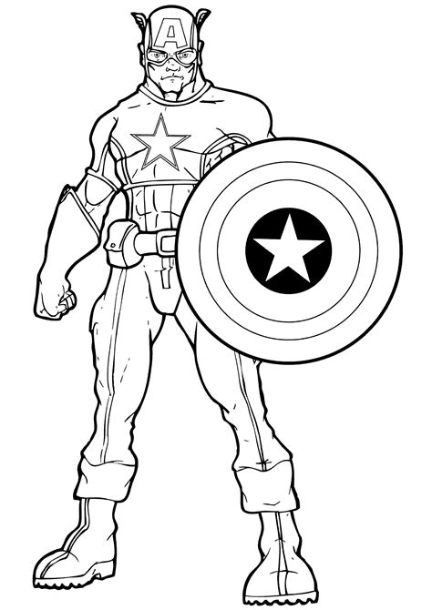 Dessin De Captain America Gratuit à Imprimer Et Colorier Coloriage