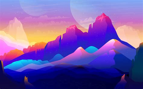 1680x1050 Rock Mountains Landscape Colorful Illustration Minimalist