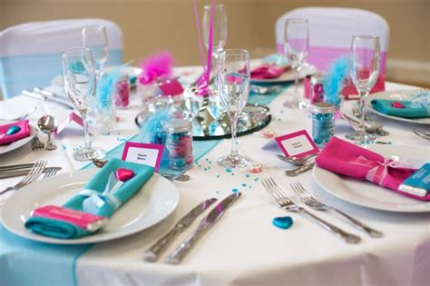 Turquoise And Pink Table Setting Google Search Birthday Dinner Party