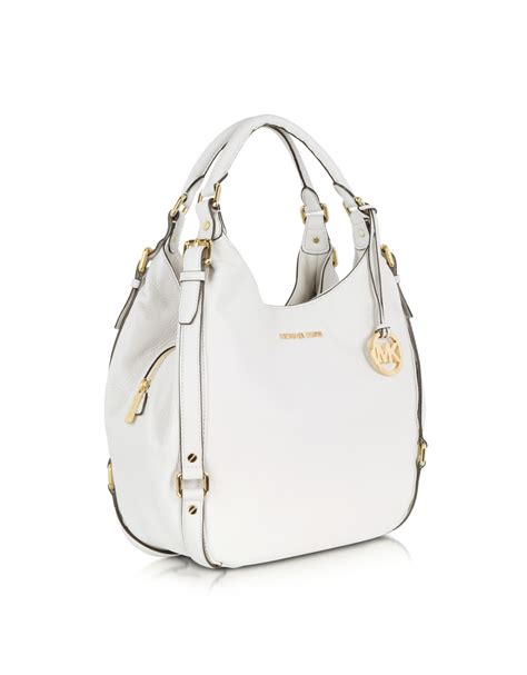 Michael Kors Optic White Bedford Leather Shoulder Tote In White Lyst